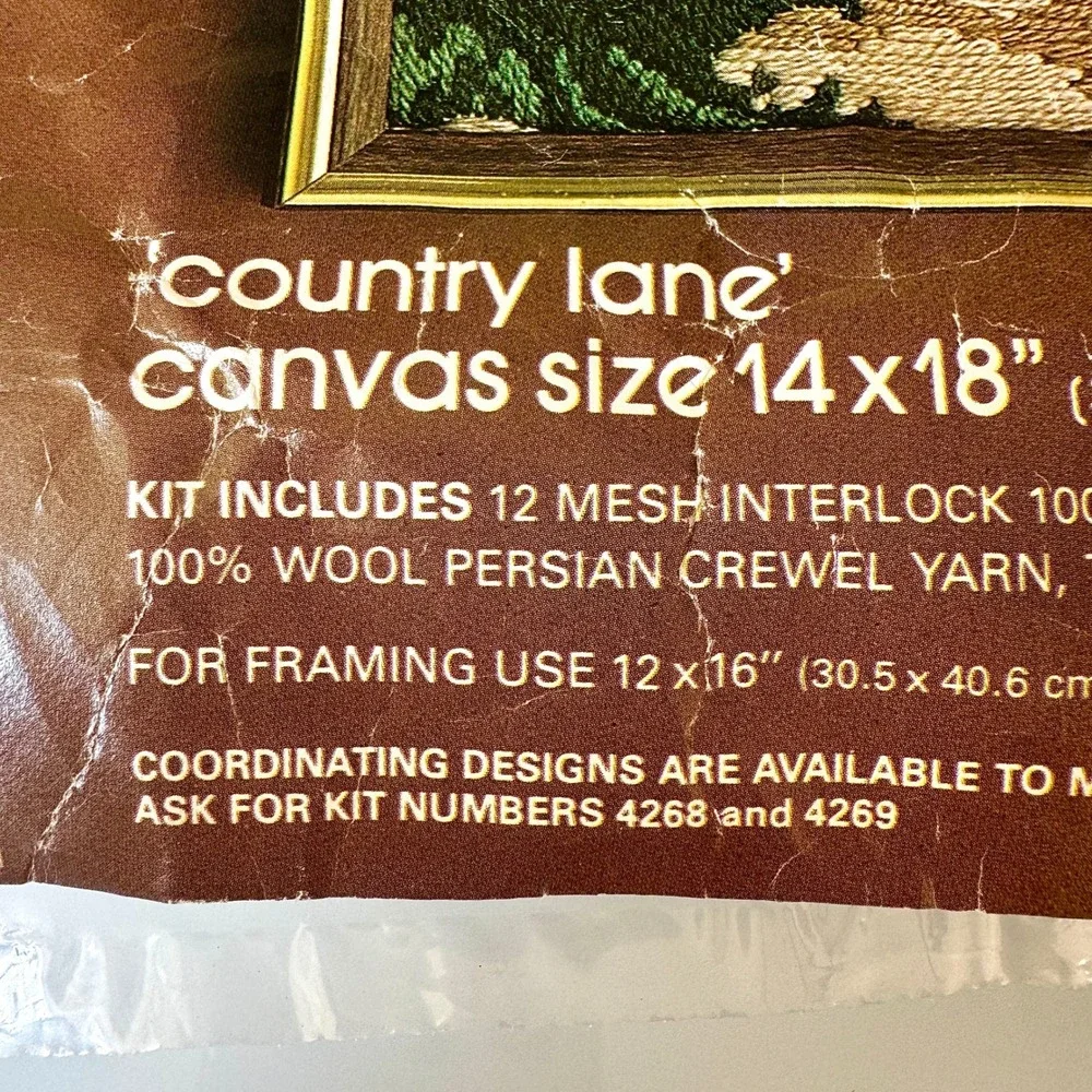 VTG Bucilla Needlepoint Kit Country Lane Raccoon 14x18 Persian Wool Yarn 4261